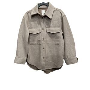 H&M Women’s SHACKET Oversized Jacket Beige Size XS Grunge Lagenlook Bloggers EUC